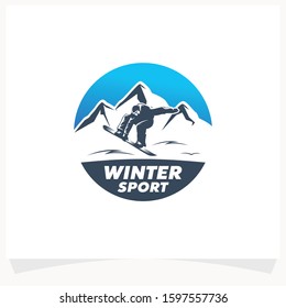 Winter Sport Logo. Snowboarding Logo Design Template