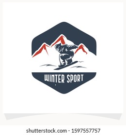 Winter Sport Logo. Snowboarding Logo Design Template