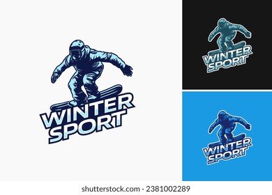 The winter sport logo template is a versatile design asset perfect for creating logos for various winter sports such as skiing, snowboarding, ice skating, and more.