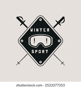 winter sport logo vector illustration design. warning badge or emblem sign and symbol