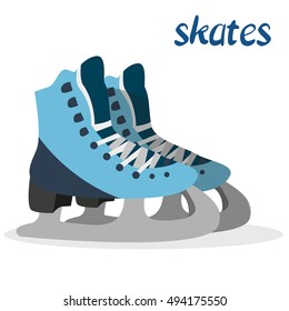 Winter sport. Skates. Ice skating. Healthy lifestyle. Icon. For your design