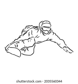 winter sport, snowboarding collection. Hand drawing. snowboarder vector sketch