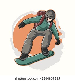 Wintersport-Snowboarden, Vektorgrafik