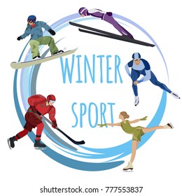 Winter sport.  Vector illustration