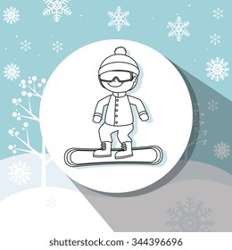 Winter sport and wear accesories design theme, vector illustration graphic