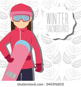 Winter sport and wear accesories design theme, vector illustration graphic