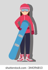 Winter sport and wear accesories design theme, vector illustration graphic