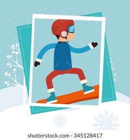 Winter sport wear and accesories graphic design, vector illustration eps10