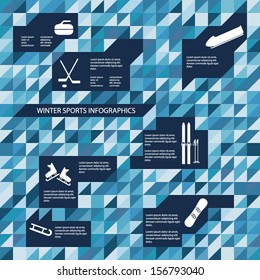 Winter Sports And Activities Infographics Template Vector Illustration