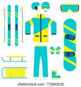 Winter sports and activity pictogram collection