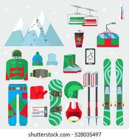 Winter Sports and Activity Set. vector