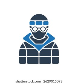 Winter Sports Athlete Icon Isolated On White Background