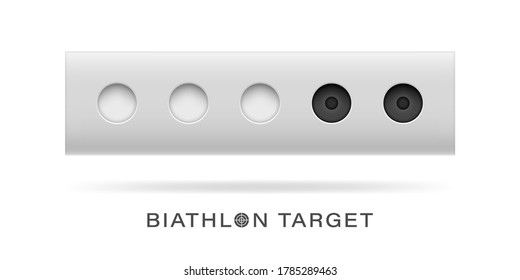 The winter sports attribute is the biathlon target. Set of open and closed targets. Vector illustration.
