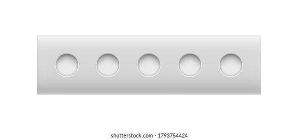 The winter sports attribute is the biathlon target. Set of open and closed targets. Vector illustration.