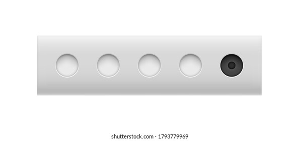 The winter sports attribute is the biathlon target. Set of open and closed targets. Vector illustration.