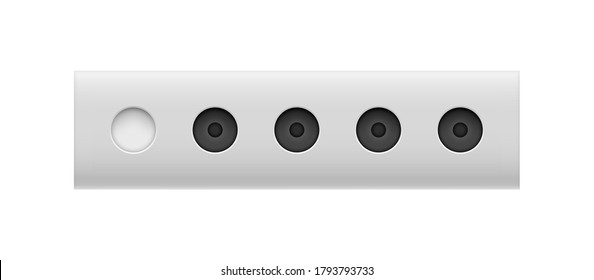 The winter sports attribute is the biathlon target. Set of open and closed targets. Vector illustration.