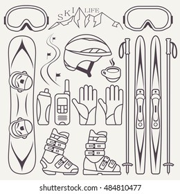 Winter sports collection pattern