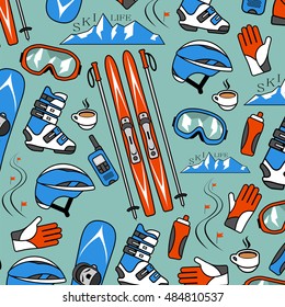 Winter sports collection pattern