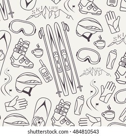 Winter sports collection pattern
