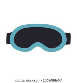 Winter sports equipment design ski goggles icon isolated. Vector flat style