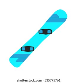 Winter sports equipment on white background. Flat isolated Snowboard icon. Vector Illustration.