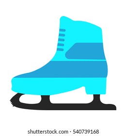 Winter sports equipment on white background. Flat isolated Skates icon. Vector Illustration.