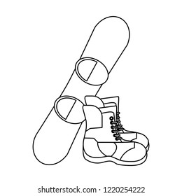 Winter sports equipment snowboard black and white