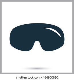 Winter sports glasses icon on the background