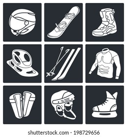 Winter sports icon set