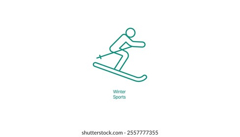 Winter Sports Icon - Vector Illustration for Cold Weather Activities and Snow Games