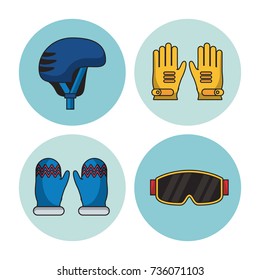 Winter sports icons