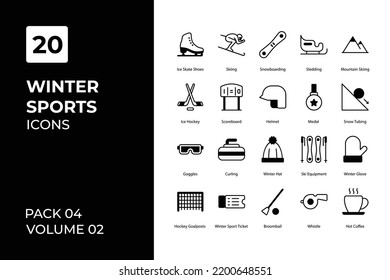 Winter Sports icons collection. Set contains such Icons as athlete, biathlon, bobsleigh, and more	