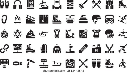 Winter sports icons High-Quality Vector Icons Collection with Editable Stroke. Ideal for Professional and Creative Projects.