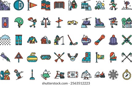 Winter sports icons High-Quality Vector Icons Collection with Editable Stroke. Ideal for Professional and Creative Projects.