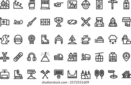 Winter sports icons High-Quality Vector Icons Collection with Editable Stroke. Ideal for Professional and Creative Projects.