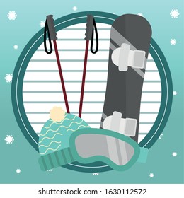 Winter sports image. Winter season - Vector illustration