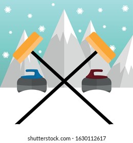 Winter sports image. Winter season - Vector illustration