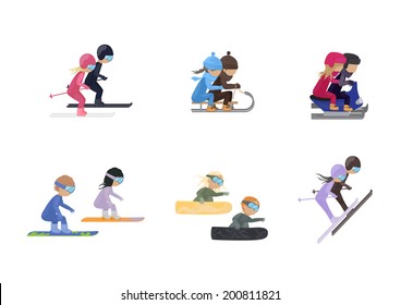 Winter Sports - Isolated On White Background - Vector Illustration, Graphic Design Editable For Your Design 