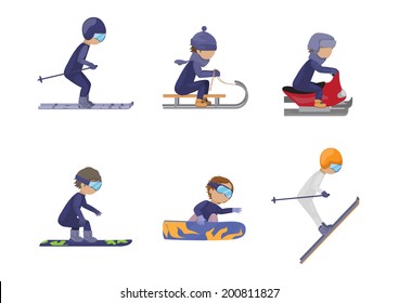 Winter Sports - Isolated On White Background - Vector Illustration, Graphic Design Editable For Your Design 