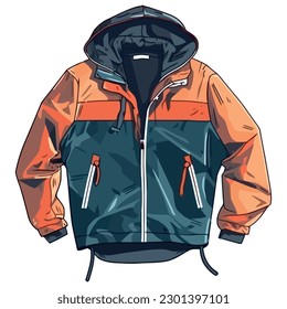 Winter sports jacket with hood over white