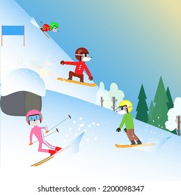 winter sports, mountains and recreation