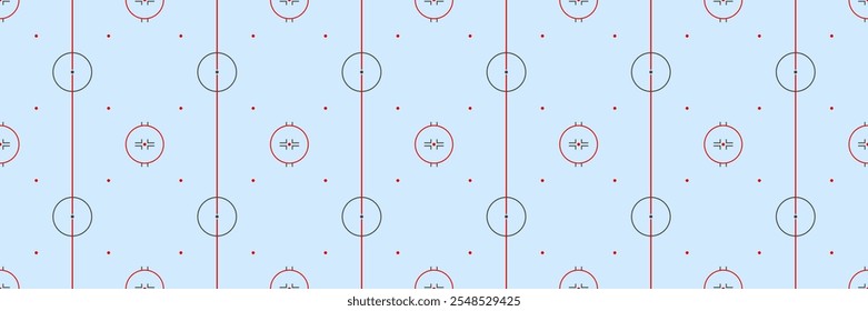 Deportes de invierno pista vista superior Vector repetido de fondo. Hockey sobre hielo y patinaje sin patrón patio. Textura de Plantilla al aire libre invernal con marcado para fondos deportivos y de juegos