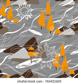 Winter sports. Seamless vector pattern