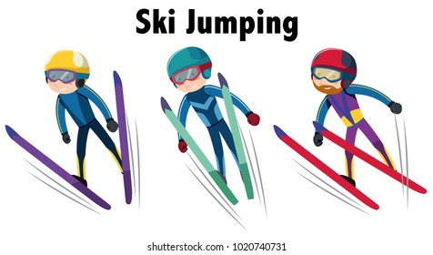 Winter Sports Ski Jumping Illustration Stock Vector (Royalty Free ...