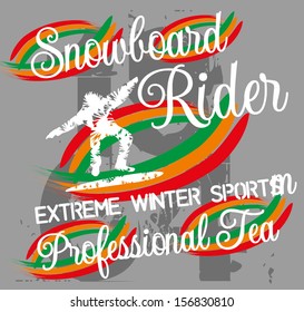 winter sports snowboarder vector art