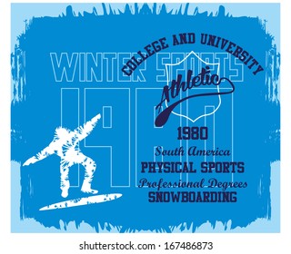 winter sports snowboarders vector art