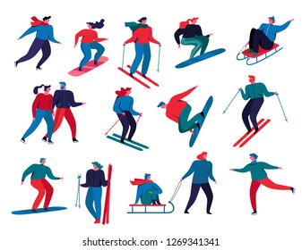 Winter sports vector illustration flat design Use in Web Project and Applications. 