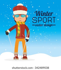 Winter sports and wear accesories graphic design, vector illustration eps10