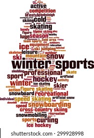 Winter sports word cloud concept. Vector illustration