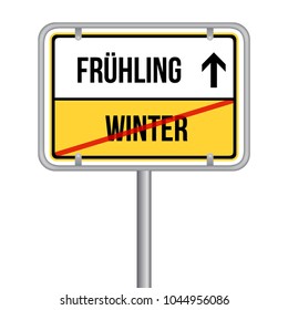 From Winter To Spring Street Sign. Eps10 Vector.